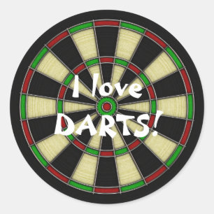 Classic Design, Darts, Dart Games Runder Aufkleber