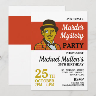 Classic Detective, Mord Mystery Birthday Party Einladung
