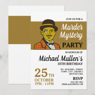 Classic Detective, Mord Mystery Birthday Party Einladung