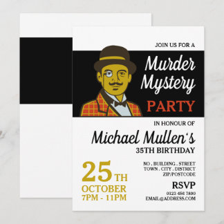 Classic Detective, Mord Mystery Birthday Party Einladung