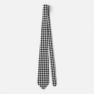 Classic Diamond Black and White Schachbretts Krawatte