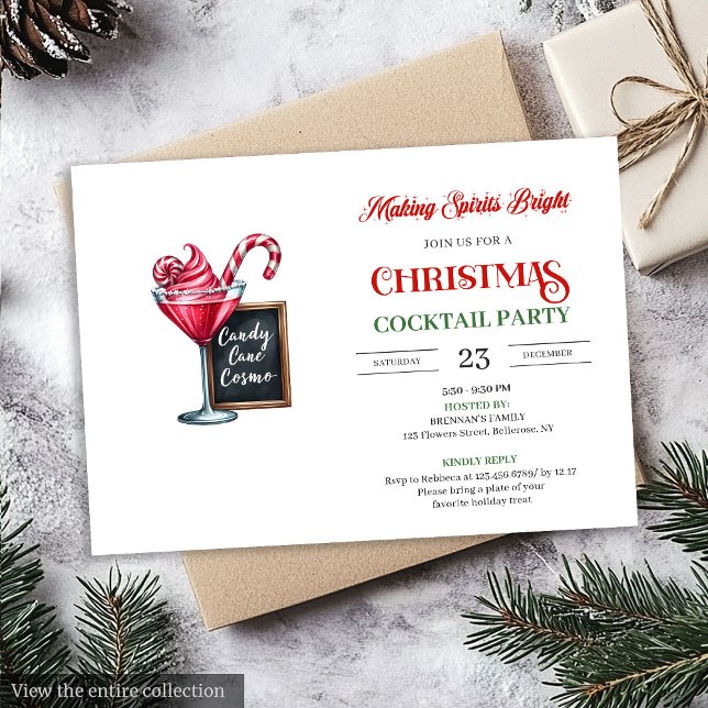 Classic digital Christmas cocktails party invites Einladung (Classic digital Christmas cocktails party invitation

)