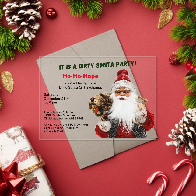 Classic Dirty Santa Gift Exchange Acryleinladungen (Insitu (Feiertag))