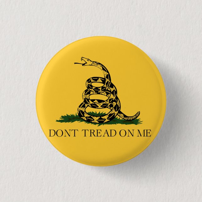 Classic Don't Tread on Me, Gadsden Flag Tee Party Button (Vorderseite)