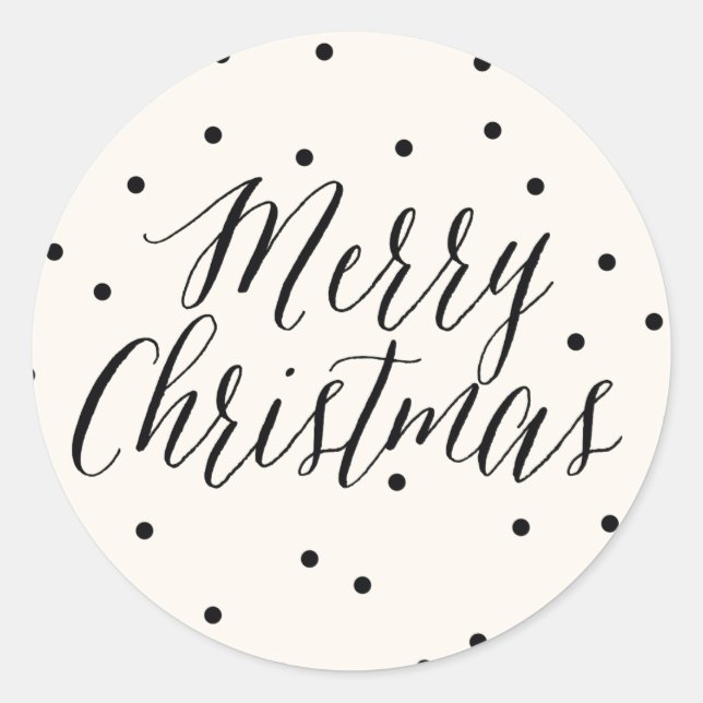Classic Dots Weihnachtsgeschenk Tag Sticker (Vorderseite)
