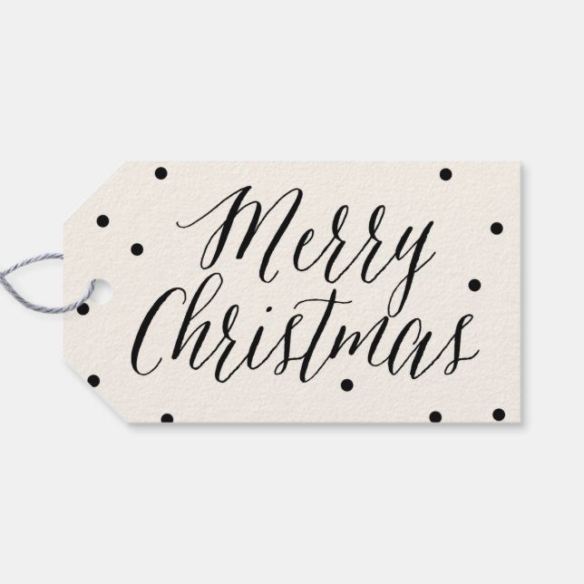Classic Dots Weihnachtsgeschenke Tags Geschenkanhänger (Rückseite Horizontal)