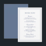 Classic Dusty Blue Elegante Wedding Begleitkarte<br><div class="desc">Klassische,  staubblaue Hochzeitszimmerkarte mit einem schlichten und minimalen Design mit Details,  die von einer doppelten Grenze umgeben sind. Die Schriftart wechseln sich zwischen einem eleganten Drehbuch,  einer klassischen Serife und minimalistischen serifenlosen Schriftart ab. Diese Karte eignet sich hervorragend für eine feierliche Hochzeit.</div>