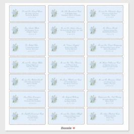 Classic Dusty Blue Wedding Guest Address Labels