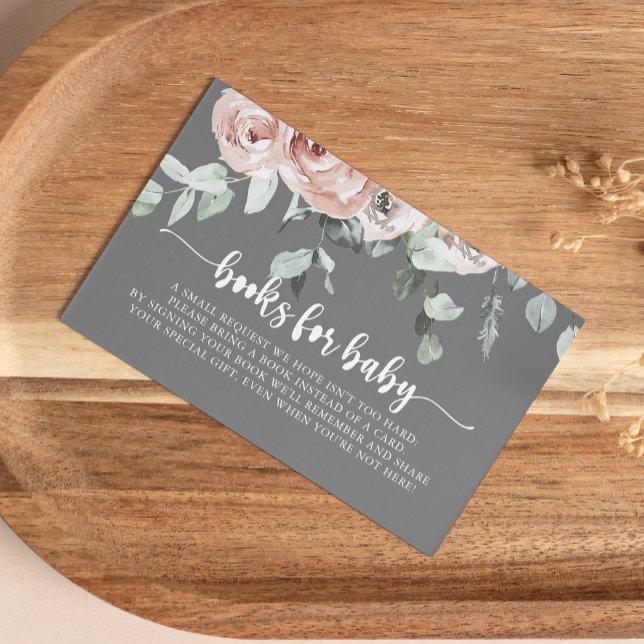 Classic Dusty Pink Rose Baby Shower Buy Request Begleitkarte (Von Creator hochgeladen)