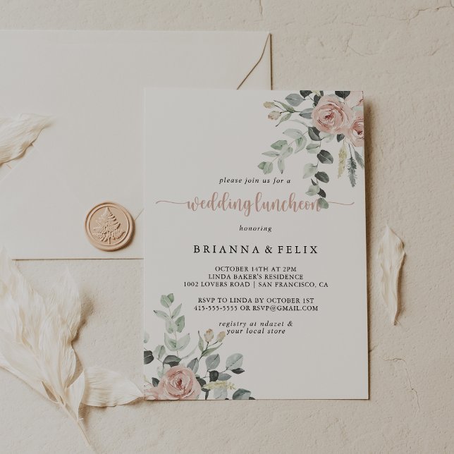 Classic Dusty Pink Rose Blumenzwiebeln Einladung (Von Creator hochgeladen)