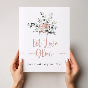 Classic Dusty Pink Rose Floral Gelassen Liebe Glow Poster