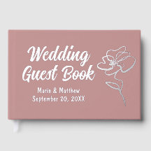 Classic Dusty Rose Blumenstrauß Foil Gästebuch