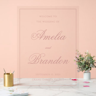 Classic Dusty Rose Border Script Wedding Welcome