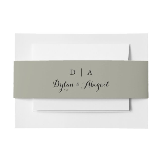 Classic Dusty Sage Green Wedding Bly Band (Vorderseite Beispiel)