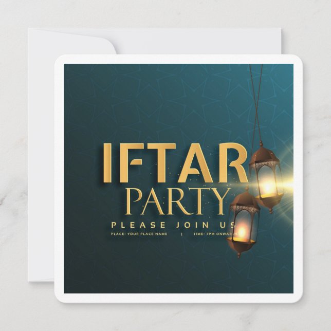 Classic Eid Mubarak Ramadan Grußkarte Einladung (Vorderseite)