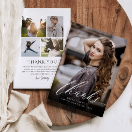 Classic Elegance Abschluss Foto Dankeskarte