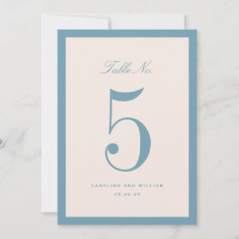Classic Elegance Blue Wedding Tischnummer Card
