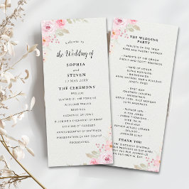 Classic Elegance: Blush Rose Wedding Programm
