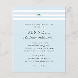 Classic Elegance Budget Baptism Invitation