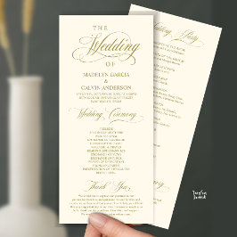 Classic Elegance Gold Script, Hochzeitsfeier Programm