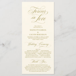 Classic Elegance Gold Script, Hochzeitsfeier Programm