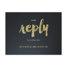 Classic Elegance - Hochzeitserfahrung RSVP Postcar