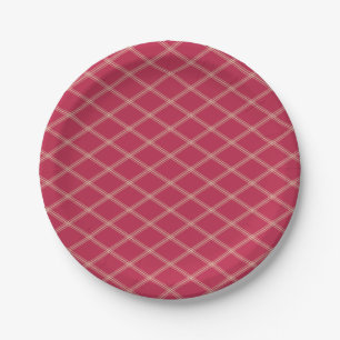 Classic Elegance Magenta und Wüste Sand Art Deco Pappteller