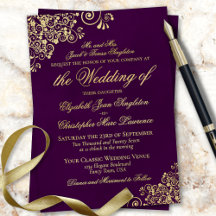 Classic Elegance Plum Lila formale Hochzeit Gold