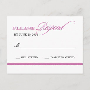 Classic Elegance Wedding Antwort Postkarte