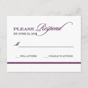 Classic Elegance Wedding Antwort Postkarte