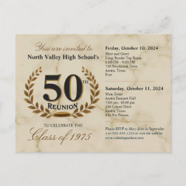Classic Elegant 50. High School Wiedersehen - 2 Ta Postkarte