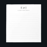 Classic Elegant Ampersand Couple Initial Notizblock<br><div class="desc">Classic Elegant Ampersand Couple Initial Notepad</div>
