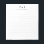 Classic Elegant Ampersand Couple Initial Notizblock<br><div class="desc">Classic Elegant Ampersand Couple Initial Notepad</div>