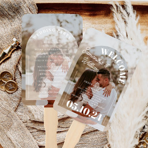 Classic Elegant Arch Foto Wedding Program Fächer