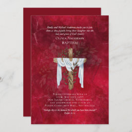 Classic Elegant BAPTISM Einladung Ruby Red