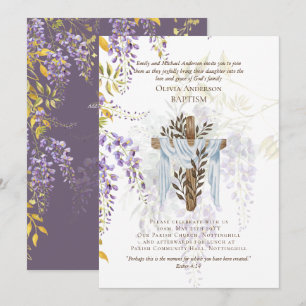 Classic Elegant BAPTISM Einladung Wisteria Lila
