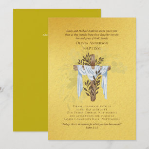 Classic Elegant BAPTISM Invitation Gold
