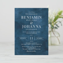 Classic Elegant Blues Watercolor Hochzeit