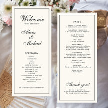 Classic elegant calligraphy black ivory wedding