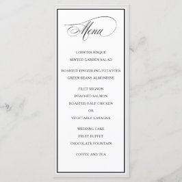Classic Elegant Calligraphy Script Menu Mariage