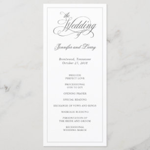 Classic Elegant Calligraphy Script Wedding Program Programm