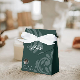 Classic Elegant Damask Phthalo Green Wedding Geschenkschachtel