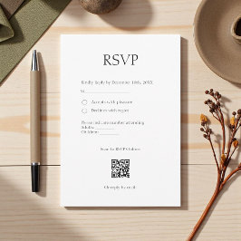 Classic Elegant Einfach Modernes Minimalistisch RSVP Karte
