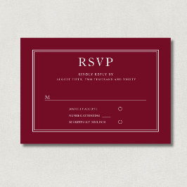 Classic Elegant Formal Burgundy Red Wedding RSVP