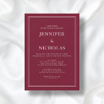 Classic Elegant Formal Burgundy Virtual Wedding Einladung<br><div class="desc">Classic Elegant Formal Burgundy Virtual Wedding Einladung</div>
