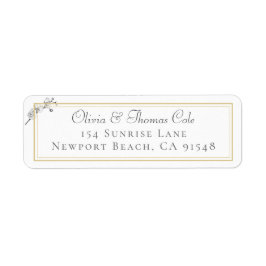 Classic Elegant Gold Frame Orchid Wedding Address