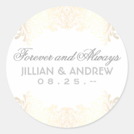 Classic Elegant Gold Monogram Fevor Classic Runder Aufkleber