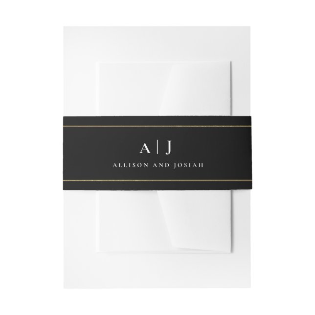 Classic Elegant Gold Wedding Einladungsbanderole (Vorderseite Beispiel)