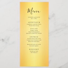 Classic Elegant Gold Wedding Menükarte