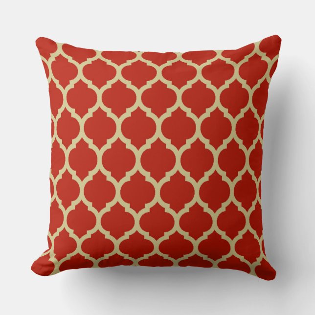 CLASSIC ELEGANT Goldenes Rotquatrefolienmuster Kissen (Vorderseite)